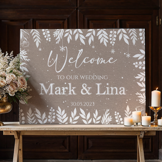 Winter Wedding Welcome Sign, A1, A2, A3 or A4, Simple Modern Welcome Sign, Minimalist Sign, Wedding Welcome Sign, Large Printed Welcome Sign