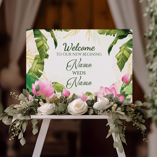 Indian Wedding Welcome Sign, Desi Wedding Décor, A1, A2, A3 or A4, Reception Welcome Sign, Tamil Welcome Board, Mehndi Night, Indian Wedding