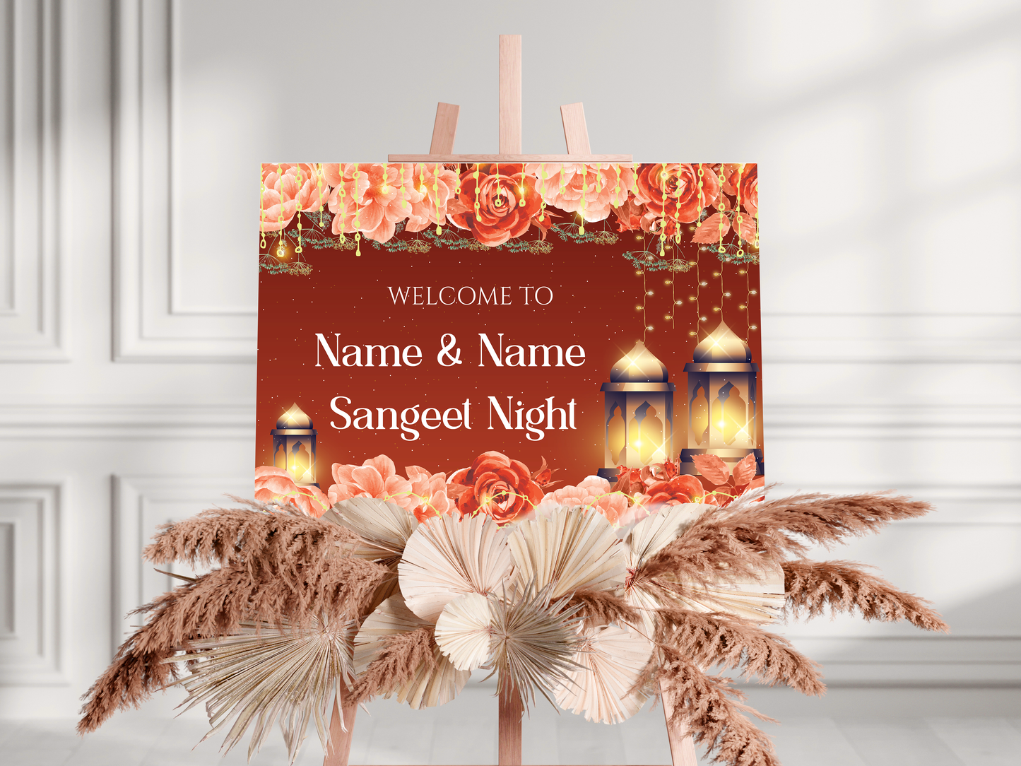 Sangeet Welcome Sign, Sangeet Night Sign, Wedding Sign, A1, A2, A3 or A4, Wedding Décor, Indian Sangeet Welcome Sign, Printed Sign Board