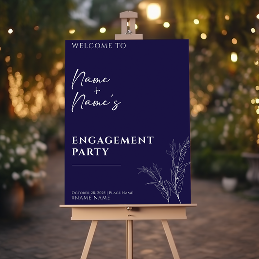BOHO Engagement Party Welcome Sign, A1, A2, A3 or A4, Engagement Party Signs, Engagement Decorations, Classy Modern Engagement Party Sign