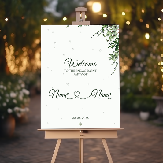 EUCALYPTUS Engagement Party Welcome Sign, A1, A2, A3 or A4, Engagement Party Signs, Engagement Decorations, Modern Engagement Party Sign