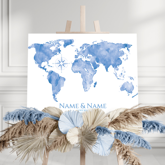 DESTINATION Wedding Welcome Sign, A1, A2, A3 or A4, Map Wedding Sign, Travel Themed Wedding, Modern Explorers Sign, Printed Wedding Sign
