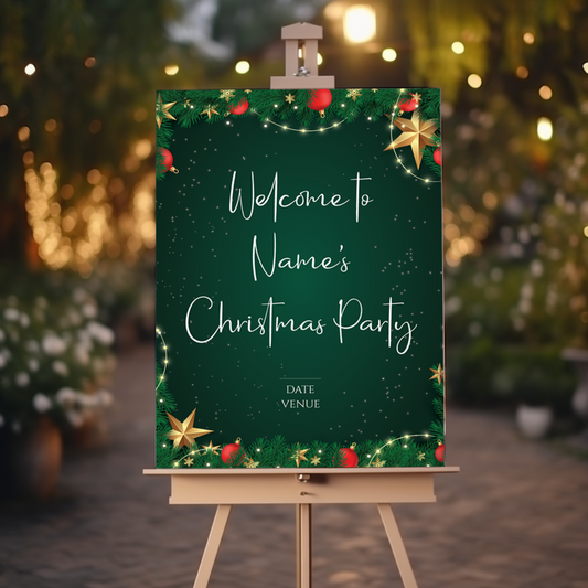 CHRISTMAS Party Welcome Sign, A1, A2, A3 or A4, Holiday Season, Work Party, Festive Decorations, Adults Children Christmas Party Sign 0395