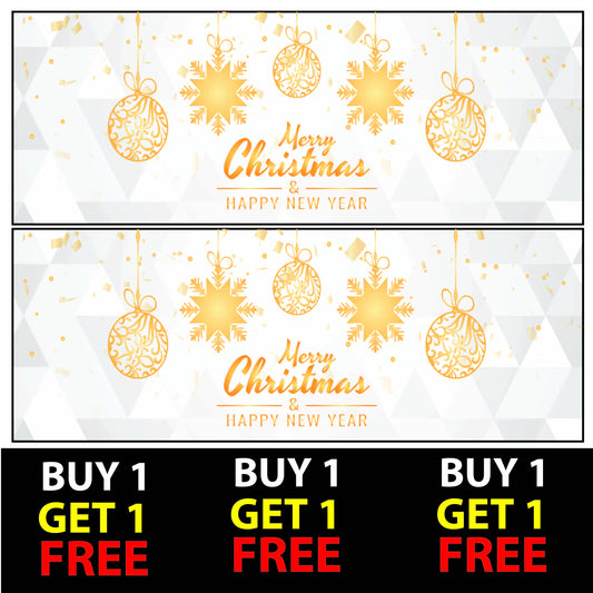 Set of 2 Personalised With Text Christmas V6 Banners Xmas Party Celebration Occasion