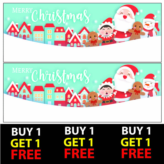 Set of 2 Personalised With Text Christmas V14 Banners Xmas Party Celebration Occasion
