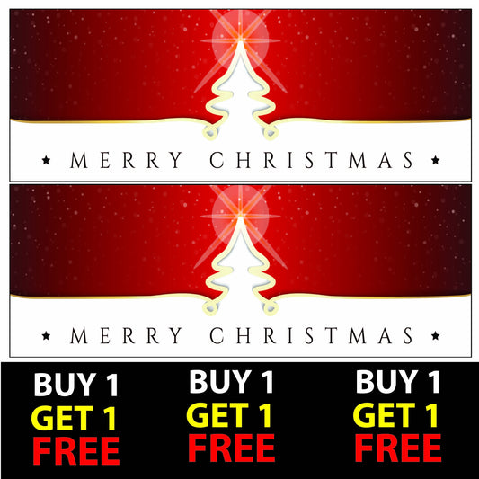 Set of 2 Personalised With Text Christmas V5 Banners Xmas Party Celebration Occasion