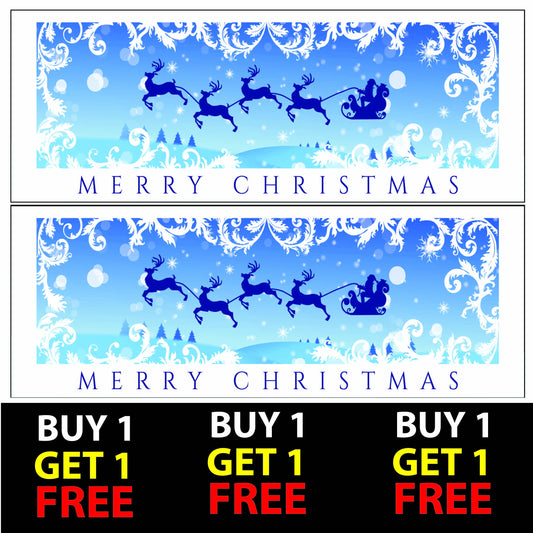 Set of 2 Personalised With Text Christmas V7 Banners Xmas Party Celebration Occasion