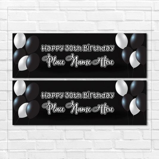 Set of 2 Personalised Birthday Banners - 16th 18th 21st 30th 40th 50th Birthday Party - Celebration - Occasion BBAN-0329