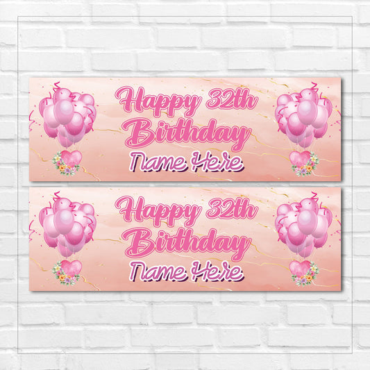 Set of 2 Personalised Birthday Banners - 16th 18th 21st 30th 40th 50th Birthday Party - Celebration - Occasion BBAN-0379