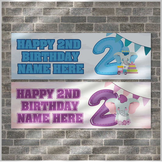 Set of 2 Personalised Birthday Banners - 16th 18th 21st 30th 40th 50th Birthday Party - Celebration - Occasion BBAN-0452