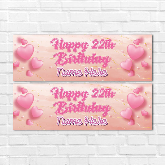 Set of 2 Personalised Birthday Banners - 16th 18th 21st 30th 40th 50th Birthday Party - Celebration - Occasion BBAN-0380