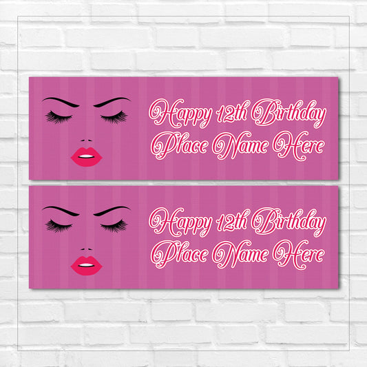 Set of 2 Personalised Birthday Banners - 16th 18th 21st 30th 40th 50th Birthday Party - Celebration - Occasion BBAN-0482