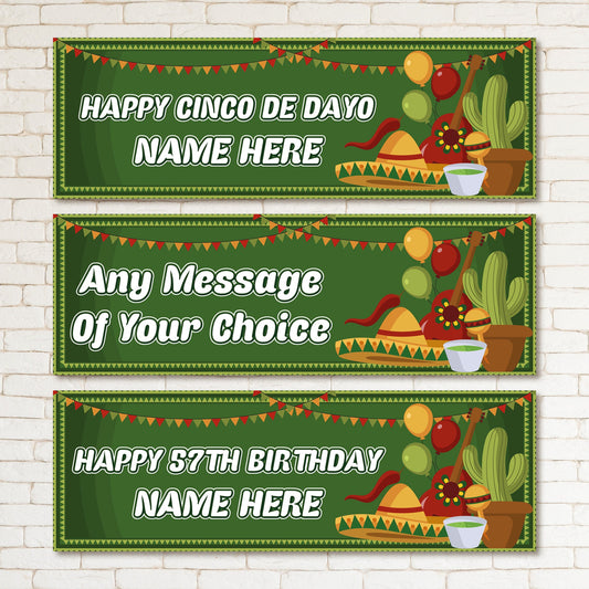 Set of 2 Personalised Birthday Banners - 16th 18th 21st 30th 40th 50th Birthday Party - Celebration - Occasion BBAN-0011