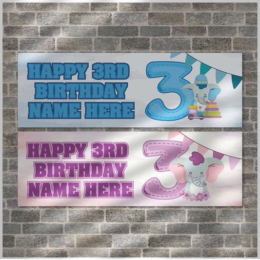Set of 2 Personalised Birthday Banners - 16th 18th 21st 30th 40th 50th Birthday Party - Celebration - Occasion BBAN-0451