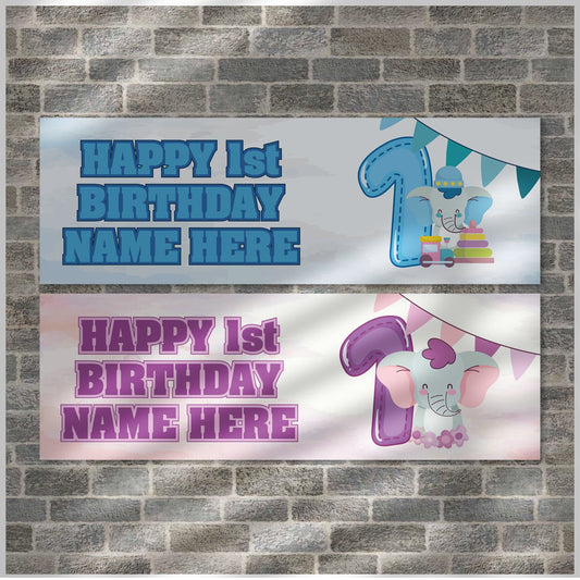 Set of 2 Personalised Birthday Banners - 16th 18th 21st 30th 40th 50th Birthday Party - Celebration - Occasion BBAN-0453