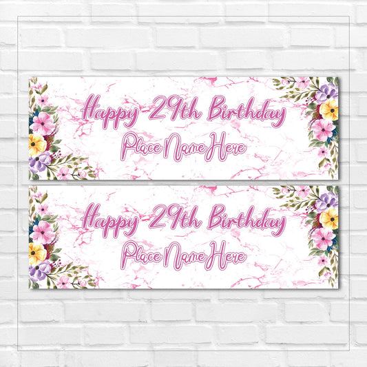 Set of 2 Personalised Birthday Banners - 16th 18th 21st 30th 40th 50th Birthday Party - Celebration - Occasion BBAN-0460