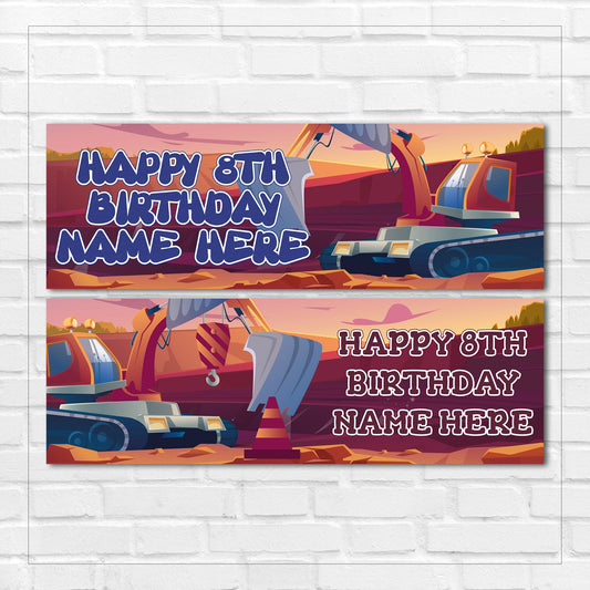 Set of 2 Personalised Birthday Banners - 16th 18th 21st 30th 40th 50th Birthday Party - Celebration - Occasion BBAN-0463