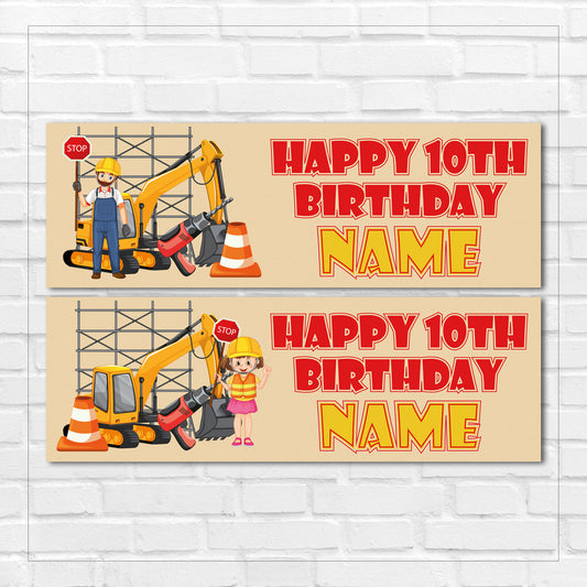 Set of 2 Personalised Birthday Banners - 16th 18th 21st 30th 40th 50th Birthday Party - Celebration - Occasion BBAN-0464