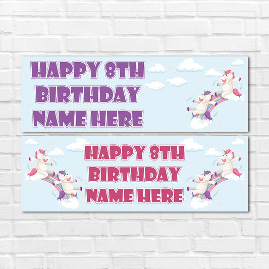 Set of 2 Personalised Birthday Banners - 16th 18th 21st 30th 40th 50th Birthday Party - Celebration - Occasion BBAN-0465