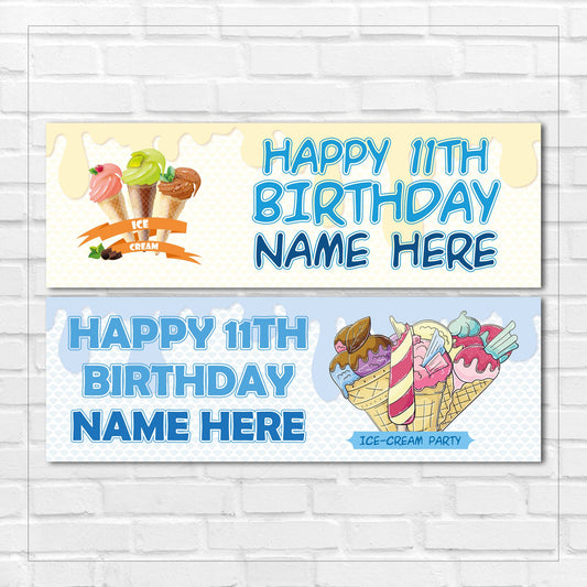 Set of 2 Personalised Birthday Banners - 16th 18th 21st 30th 40th 50th Birthday Party - Celebration - Occasion BBAN-0221
