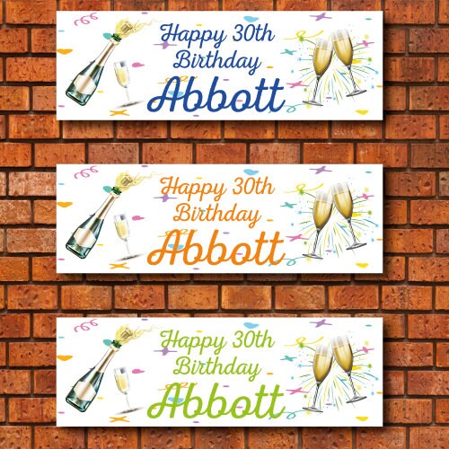 Set of 2 Personalised Birthday Banners - 16th 18th 21st 30th 40th 50th Birthday Party - Celebration - Occasion BBAN-0575