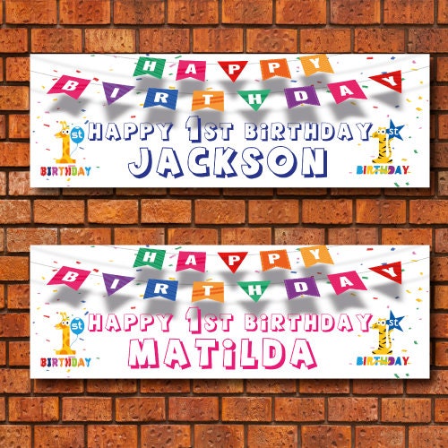 Set of 2 Personalised Birthday Banners - 16th 18th 21st 30th 40th 50th Birthday Party - Celebration - Occasion BBAN-0589