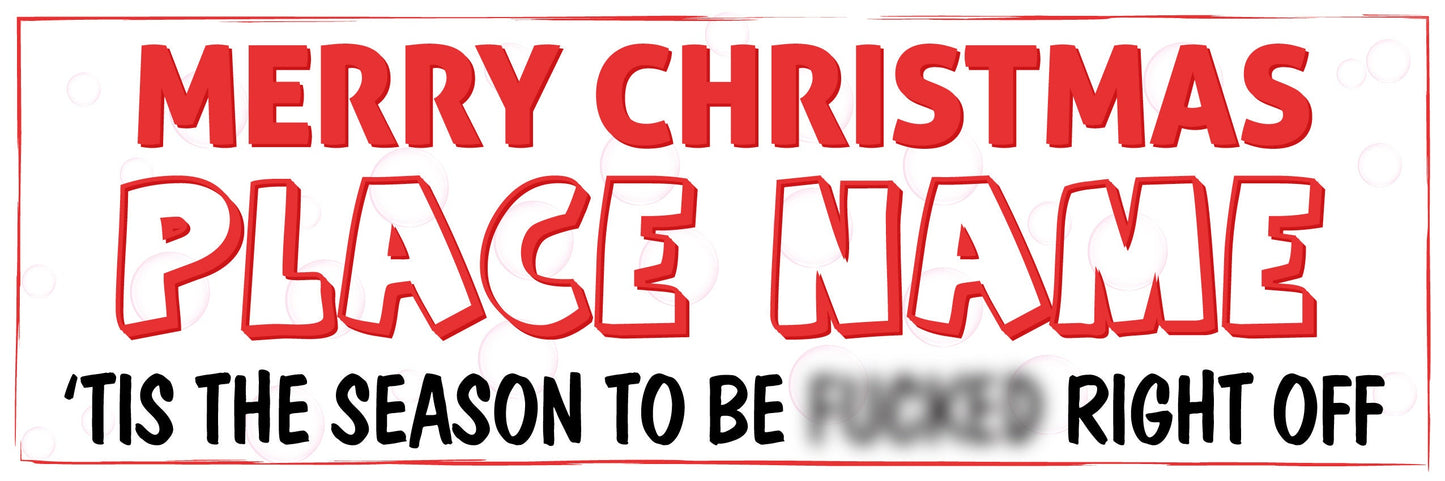 Set of 2 Personalised Funny Christmas Banners - Merry Christmas - Funny Christmas Gift - Party - Humorous - Celebration BBAN-0203
