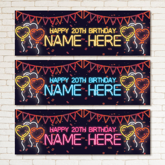 Set of 2 Personalised Birthday Banners - 16th 18th 21st 30th 40th 50th Birthday Party - Celebration - Occasion BBAN-0607