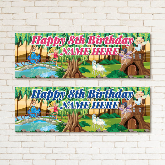 Set of 2 Personalised Birthday Banners - 16th 18th 21st 30th 40th 50th Birthday Party - Celebration - Occasion BBAN-0625