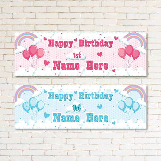 Set of 2 Personalised Birthday Banners - 16th 18th 21st 30th 40th 50th Birthday Party - Celebration - Occasion BBAN-0611