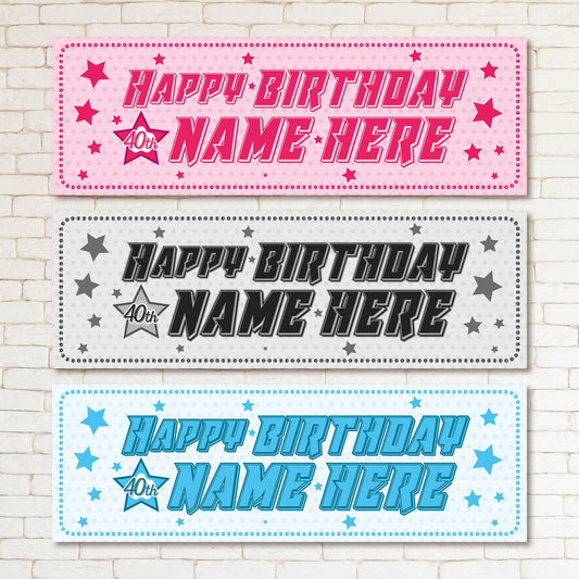 Set of 2 Personalised Birthday Banners - 16th 18th 21st 30th 40th 50th Birthday Party - Celebration - Occasion BBAN-0623