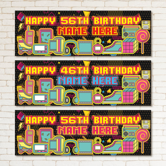 Set of 2 Personalised Birthday Banners - 16th 18th 21st 30th 40th 50th Birthday Party - Celebration - Occasion BBAN-0640