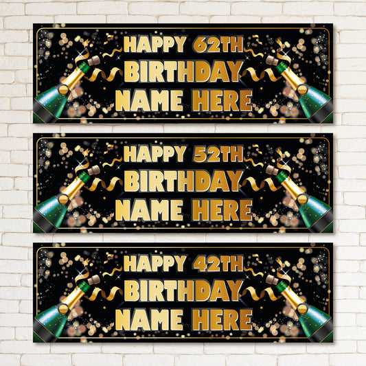 Set of 2 Personalised Birthday Banners - 16th 18th 21st 30th 40th 50th Birthday Party - Celebration - Occasion BBAN-0621