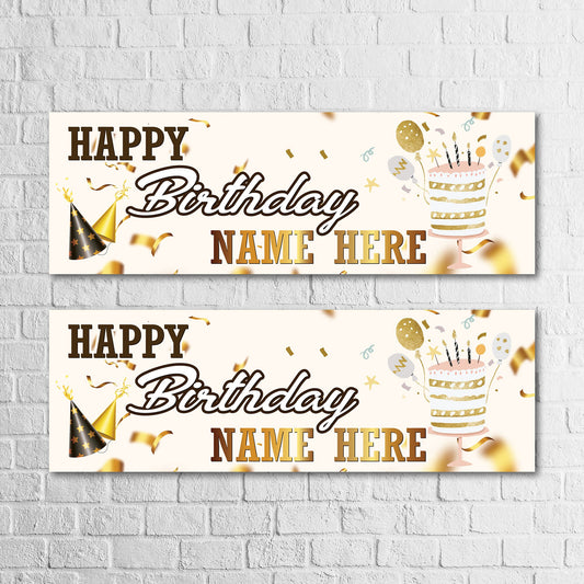 Set of 2 Personalised Birthday Banners - 16th 18th 21st 30th 40th 50th Birthday Party - Celebration - Occasion BBAN-0713