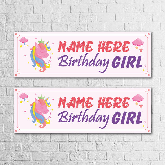 Set of 2 Personalised Birthday Banners - 16th 18th 21st 30th 40th 50th Birthday Party - Celebration - Occasion BBAN-0706