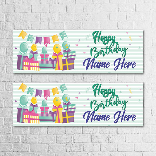 Set of 2 Personalised Birthday Banners - 16th 18th 21st 30th 40th 50th Birthday Party - Celebration - Occasion BBAN-0705