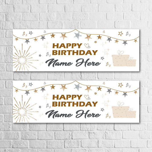 Set of 2 Personalised Birthday Banners - 16th 18th 21st 30th 40th 50th Birthday Party - Celebration - Occasion BBAN-0704