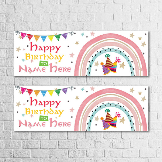 Set of 2 Personalised Birthday Banners - 16th 18th 21st 30th 40th 50th Birthday Party - Celebration - Occasion BBAN-0715