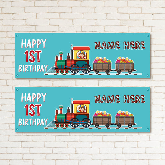 Set of 2 Personalised Birthday Banners - 16th 18th 21st 30th 40th 50th Birthday Party - Celebration - Occasion BBAN-0722