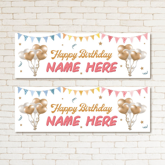 Set of 2 Personalised Birthday Banners - 16th 18th 21st 30th 40th 50th Birthday Party - Celebration - Occasion BBAN-0716