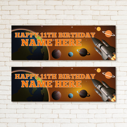 Set of 2 Personalised Birthday Banners - 16th 18th 21st 30th 40th 50th Birthday Party - Celebration - Occasion BBAN-0761