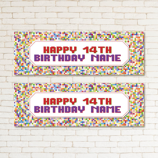 Set of 2 Personalised Birthday Banners - 16th 18th 21st 30th 40th 50th Birthday Party - Celebration - Occasion BBAN-0771
