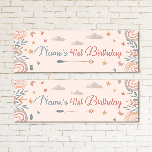 Set of 2 Personalised Birthday Banners - 16th 18th 21st 30th 40th 50th Birthday Party - Celebration - Occasion BBAN-0749