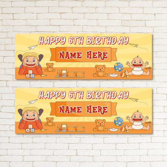 Set of 2 Personalised Birthday Banners - 16th 18th 21st 30th 40th 50th Birthday Party - Celebration - Occasion BBAN-0731