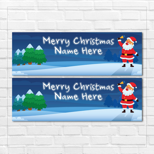 Set of 2 Personalised Christmas Banners - Merry Christmas - Christmas Gift - Party - Celebration - Occasion BBAN-0307