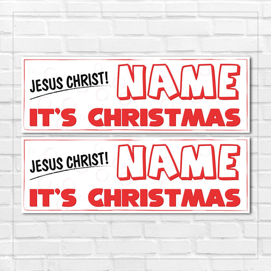 Set of 2 Personalised Funny Christmas Banners - Merry Christmas - Funny Christmas Gift - Party - Humorous - Celebration BBAN-0202