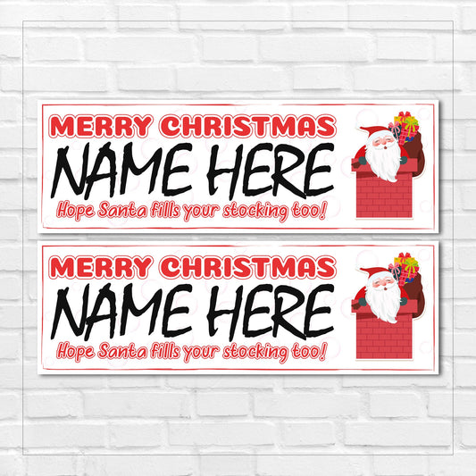 Set of 2 Personalised Funny Christmas Banners - Merry Christmas - Funny Christmas Gift - Party - Humorous - Celebration BBAN-0204