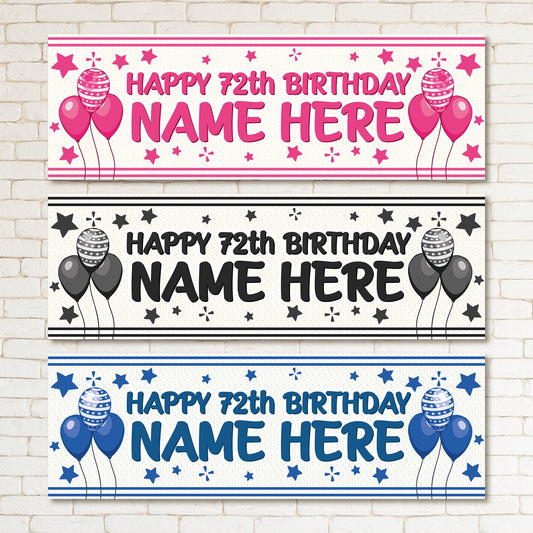 Set of 2 Personalised Birthday Banners - 16th 18th 21st 30th 40th 50th Birthday Party - Celebration - Occasion BBAN-0617