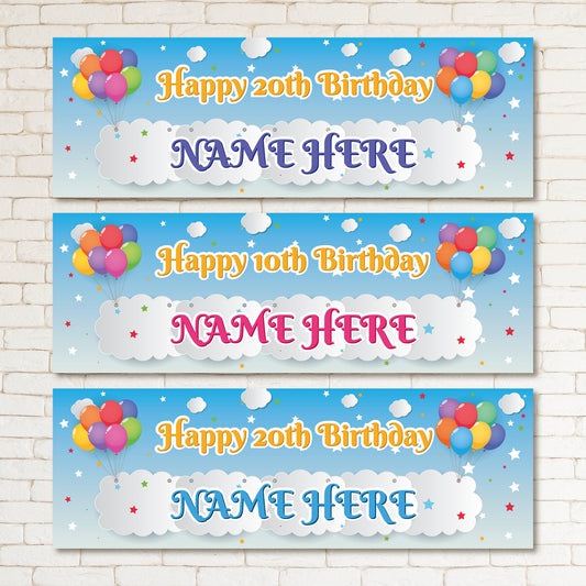 Set of 2 Personalised Birthday Banners - 16th 18th 21st 30th 40th 50th Birthday Party - Celebration - Occasion BBAN-0619