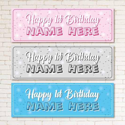Set of 2 Personalised Birthday Banners - 16th 18th 21st 30th 40th 50th Birthday Party - Celebration - Occasion BBAN-0605